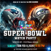 Super Bowl sunday Watch Party Instagram Post template