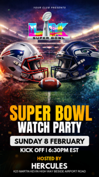 Minimal Super Bowl Watch Party Instagram Story template