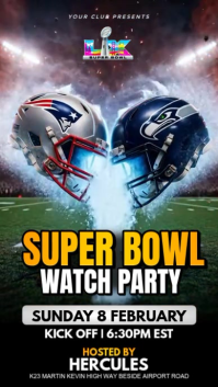 Czarny Super Bowl Watch Party Instagram Story Template