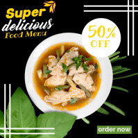 Black  Super Delicious Menu Instagram Post template