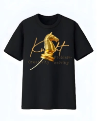 Black T-Shirt with Golden Knight Design - Power & Creativity Instagram Portrait template