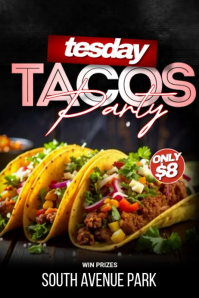 สีดำ Taco Party Iphosta Template