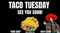 Black  Taco Tuesday 2x1 Video Ad Digital Display (16:9) template