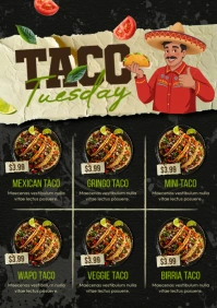Black Taco Tuesday A5 template