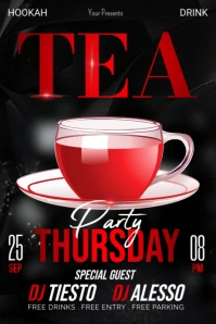 Black  Tea Party  Poster template