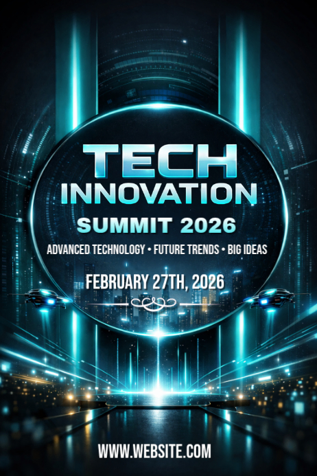 Modèle Black Tech Innovation Summit Poster Tech Innovation Summit ...