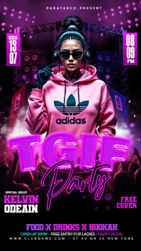 Black TGIF Nightclub Party Instagram Story template