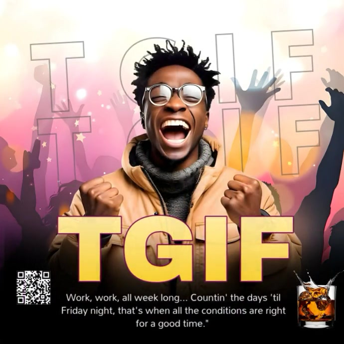 Copy of Black Tgif Video Template Square (1:1) | PosterMyWall