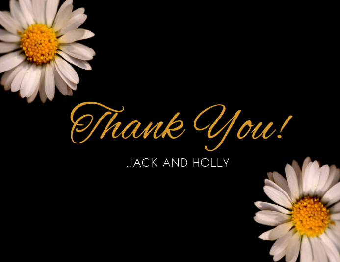 Black Thank You Card Template Postermywall