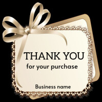 Black Thank You Design Poster  Instagram Post template