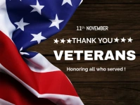 Black Thank You Veterans Yard Sign template