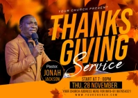 Black Thanksgiving Church Service Postkort template