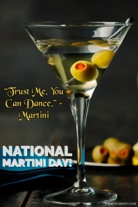 Black The Image Is A Features A Stylish Close Up Shot Of A National Martini Day Pinterest Graphic template