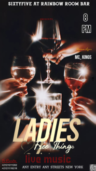 Black This Flyer Has A Classic "ladies' Night" Vibe—sophisticated, Celebratory, And Definitely High- Instagram Story template
