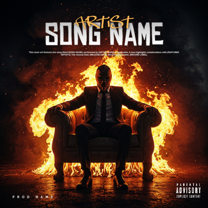 Black Throne Of Boss Fire Album Cover Template | PosterMyWall