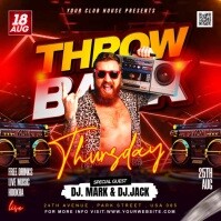 Black Throw Back Party Instagram Post Instagram-Beitrag template