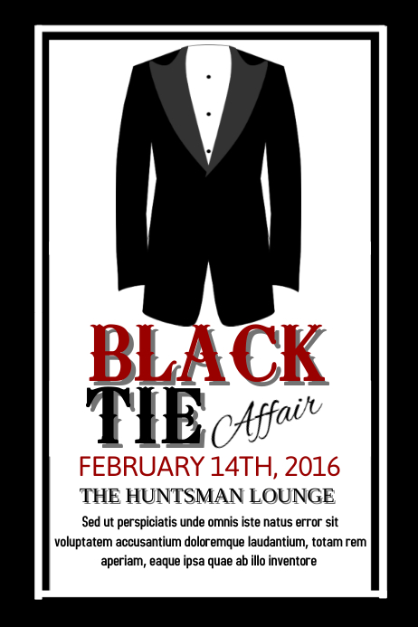 BLACK TIE Template PosterMyWall