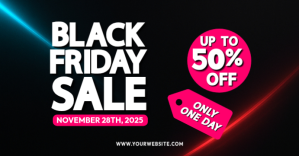 Hitam Black Friday Sale Facebook Event Cover Template