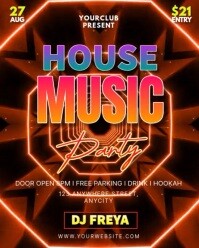 Black Tipografi House Music Party  Instagram Portrait template
