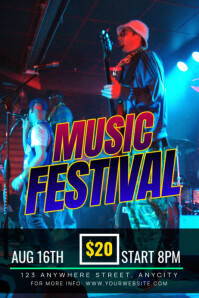 Black Tipografi Music Festival Poster template
