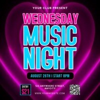 Black Tipografi Wednesday Music Night  Pos Instagram template