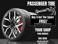 Black  Tire Sale Ad Flyer Flyer (us Letter) Volante (Carta US) template