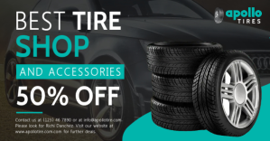 Black tire shop Facebook post template