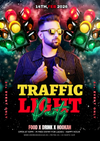 Black Traffic Light Party A3 template