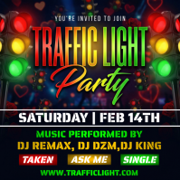 Black Traffic Light Party Instagram Post template