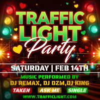 Black Traffic Light Party Instagram Post template