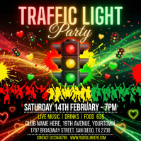 Black Traffic Light Party Instagram Post template