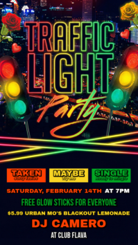 Black Traffic Light Party Instagram Story template