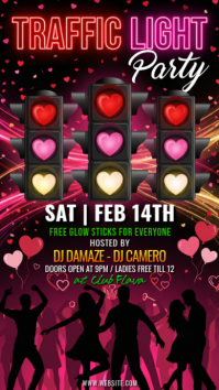 Black Traffic Light Party Instagram Story template