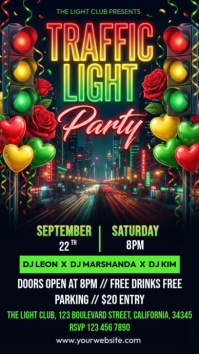 Black Traffic Light Party Instagram Story template