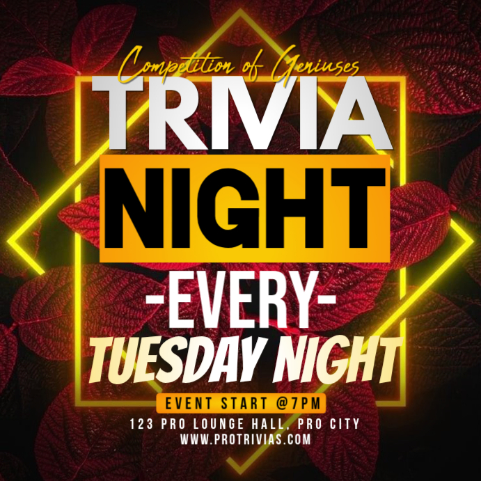 Black Trivia Night Event Instagram Post Template | PosterMyWall