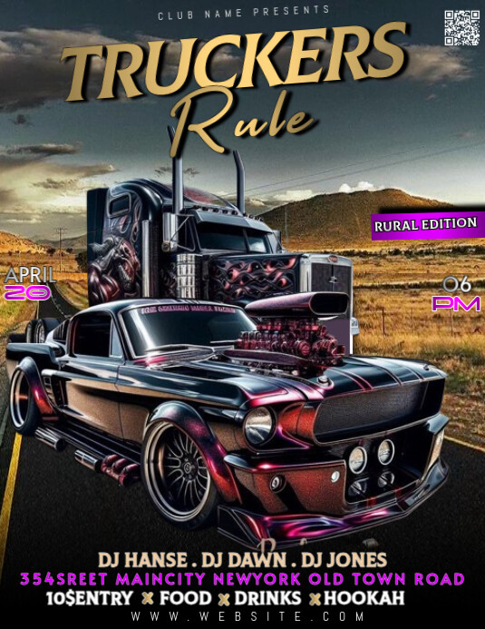 Black Truckers Rule Flyer (us Letter) template