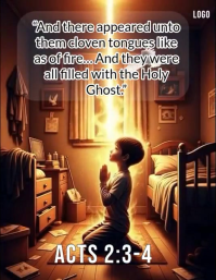 Black Typographic “holy Spirit Fire Encounter – Prayer Animation” Flyer (us Letter) template