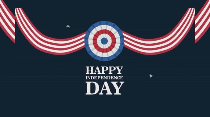 Black Typographic 4th Of July Celebration  Digital Display (16:9) template