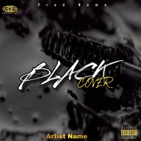 Black Typographic Album Cover Album Cover Video template