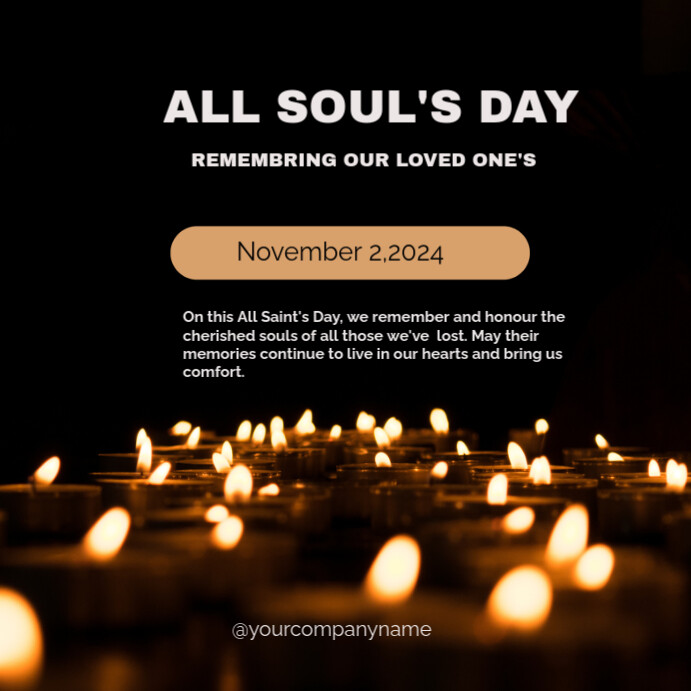 Plantilla de Black Typographic All Saints Day Instagram Post | PosterMyWall