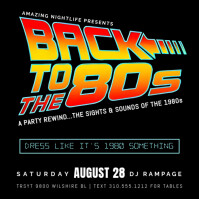 Black Typographic Back To The 80s Instagram Post template