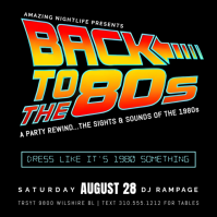 Black Typographic Back To The 80s Instagram Post template