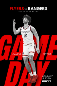 Hitam Basketball Game Day Poster Template
