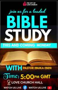 Black Typographic Bible Study Event Half Page Wide Video template