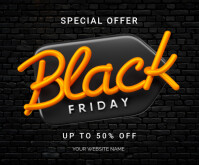 Black Typographic Black Friday Discount Offers  Medium Rectangle Rettangolo medio template