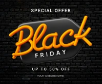 Black Typographic Black Friday Discount Offers  Medium Rectangle Rectángulo Mediano template
