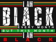 Black Typographic Black History Month , I Am Black Yard Sign Tanda Halaman template