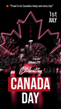 Black Typographic Canada Day  Instagram Story template
