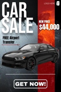 Black Typographic Car For Sale Template Poster