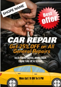 Black Typographic Car Repair  A3 template